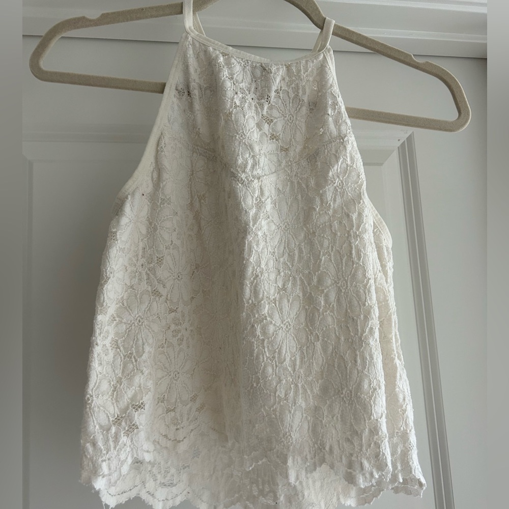 American Eagle white lace cami top.